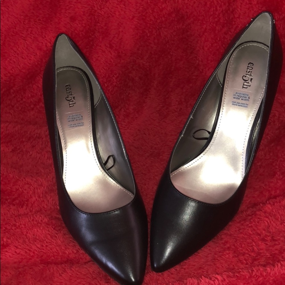 Black leather heels
